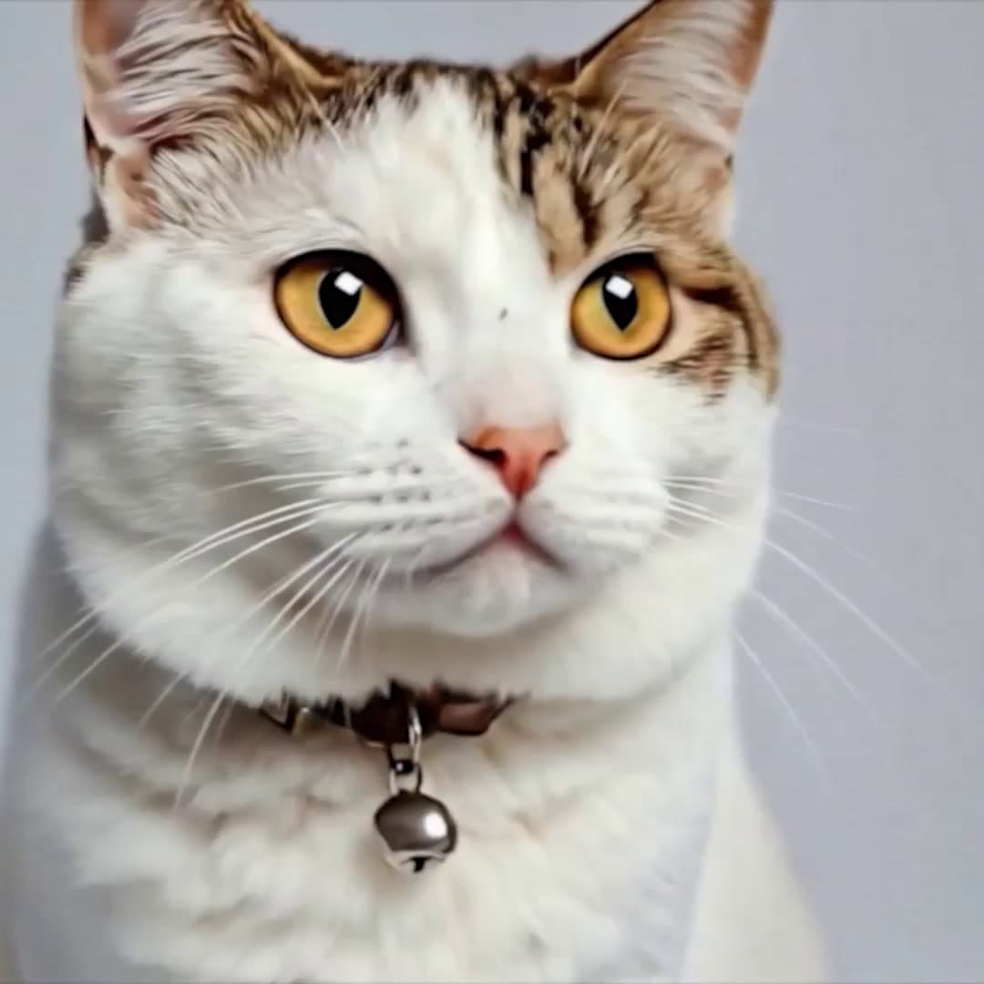 ACAT — the white-and-tabby cat from Circle's USDC ad, wearing a bell collar